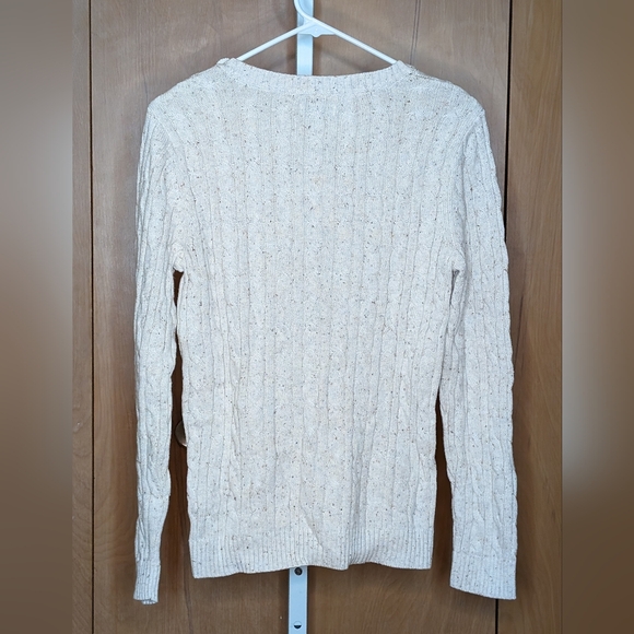 Croft & Barrow Cream Cable Knit Sweater Medium NWT - Picture 8 of 9
